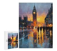 500 PCS Jigsaw Puzzles London Night Lights Reflections Jigsaw Puzzles for Teenagers Stress Reliever Train Your Brain And Hands Learning Educational Toys 500 PCS