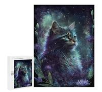 500 PCS Jigsaw Puzzles Magical Celestial Cat Artwork Jigsaws for Adults Anti-Stress Toys Staycation Kill Time Parent-child Interaction 500 PCS