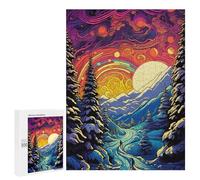 500 PCS Jigsaw Puzzles Magical Winter Sunset Pathway Adult Jigsaw Puzzles Enhance Memory Educational Challenge Toys Educational Games 500 PCS