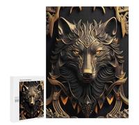 500 PCS Jigsaw Puzzles Majestic Wolf Sentinel Jigsaws for Adults Anti-Stress Toys Staycation Kill Time Parent-child Interaction 500 PCS