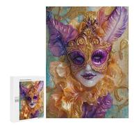 500 PCS Jigsaw Puzzles Masquerade Mask Artwork Jigsaws for Adults Puzzle For Family Fun Difficult And Challenge Educational Family Game 500 PCS