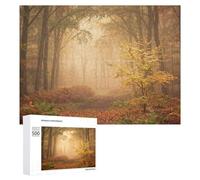 500 PCS Jigsaw Puzzles Misty Autumn Forest Path Jigsaw for Adults Fun Games Perfect Decoration Unique Gifts for Birthday And Christmas 500 PCS