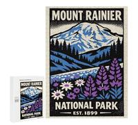 500 PCS Jigsaw Puzzles Mount Rainier National Park Poster Jigsaw for Teenagerss Precision Cutting Fun Activities at Home Challenging Game And Family Play 500 PCS