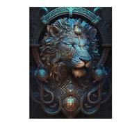 500 PCS Jigsaw Puzzles Mystical Cosmic Blue Lion Adult Jigsaw Puzzle Hands-on Game Hand Speed Race Unique Gifts for Birthday And Christmas 500 PCS