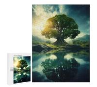 500 PCS Jigsaw Puzzles- Nature's Reflection Tree of Life Jigsaw for Adults Relaxing Games Staycation Kill Time Deal As Gifts for The Whole Family 500 PCS