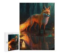 500 PCS Jigsaw Puzzles- Neon Fox Jigsaw for Adults Relaxing Games Staycation Kill Time Deal As Gifts for The Whole Family 500 PCS