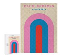 500 PCS Jigsaw Puzzles Palm Springs California Retro Art Jigsaws for Adults Anti-Stress Toys Staycation Kill Time Parent-child Interaction 500 PCS