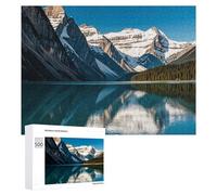 500 PCS Jigsaw Puzzles Panorama of The Lake Louise Mountains Wooden Puzzle Personalized Picture Puzzle Family Decoration Puzzles for Adults Challenging Puzzle Family Wedding Graduation Present