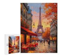 500 PCS Jigsaw Puzzles Parisian Autumn Eiffel Tower Scene Puzzles for Teenagers Enhance Memory Difficult And Challenge Brainteaser Family Games 500 PCS