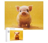 500 PCS Jigsaw Puzzles Piggy is Jumping Wooden Puzzle Personalized Picture Puzzle Family Decoration Puzzles for Adults Challenging Puzzle Family Wedding Graduation Present