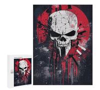 500 PCS Jigsaw Puzzles Punisher Skull Poster Artwork Puzzles for Teenagers Enhance Memory Difficult And Challenge Brainteaser Family Games 500 PCS