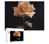 500 PCS Jigsaw Puzzles Rose in Dark Color Wooden Puzzle Personalized Picture Puzzle Family Decoration Puzzles for Adults Challenging Puzzle Family Wedding Graduation Present