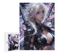 500 PCS Jigsaw Puzzles Samurai Cat Warrior Artwork Adult Jigsaw Puzzles Enhance Memory Educational Challenge Toys Educational Games 500 PCS