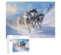 500 PCS Jigsaw Puzzles Siberian Husky Pack 3 Jigsaw for Adults Fun Games Perfect Decoration Unique Gifts for Birthday And Christmas 500 PCS