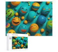 500 PCS Jigsaw Puzzles Smiley Face Wooden Puzzle Personalized Picture Puzzle Family Decoration Puzzles for Adults Challenging Puzzle Family Wedding Graduation Present