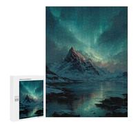 500 PCS Jigsaw Puzzles- Snow-Capped Mountain Aurora Reflections Puzzle For Teenagers Family Activities for Birthday, Chrismas Unique Birthday And Gifts 500 PCS
