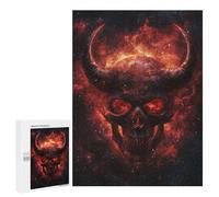 500 PCS Jigsaw Puzzles Space Devil Skull Art Print Puzzles for Teenagers Enhance Memory Difficult And Challenge Brainteaser Family Games 500 PCS