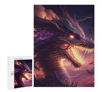 500 PCS Jigsaw Puzzles Thunder Dragon in Stormy Sky Jigsaw for Adults Fun Games Perfect Decoration Unique Gifts for Birthday And Christmas 500 PCS