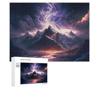 500 PCS Jigsaw Puzzles Thunderstorm Mountain Landscape -3 Jigsaw for Adults Fun Games Perfect Decoration Unique Gifts for Birthday And Christmas 500 PCS