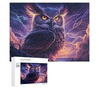 500 PCS Jigsaw Puzzles Thunderstorm Owl Artwork-3 Jigsaw for Adults Fun Games Perfect Decoration Unique Gifts for Birthday And Christmas 500 PCS