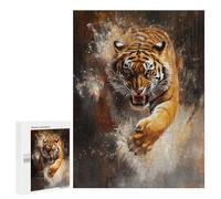 500 PCS Jigsaw Puzzles Tiger Art Print Poster Jigsaw Puzzles for Teenagers Stress Reliever Train Your Brain And Hands Learning Educational Toys 500 PCS