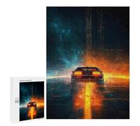 500 PCS Jigsaw Puzzles Time Machine Neon Lights Puzzles for Teenagers Enhance Memory Difficult And Challenge Brainteaser Family Games 500 PCS