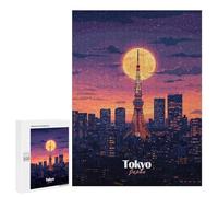 500 PCS Jigsaw Puzzles Tokyo Skyline Night Jigsaw for Adults Fun Games Perfect Decoration Unique Gifts for Birthday And Christmas 500 PCS