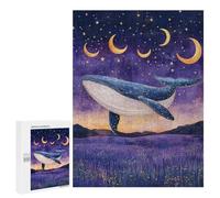 500 PCS Jigsaw Puzzles Whale Dreams in Lavender Fields Jigsaws for Adults Puzzle For Family Fun Difficult And Challenge Educational Family Game 500 PCS
