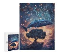 500 PCS Jigsaw Puzzles Whale Tree Galaxy Art Print-3 Jigsaws for Adults Puzzle For Family Fun Difficult And Challenge Educational Family Game 500 PCS
