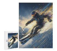 500 PCS Jigsaw Puzzles Winter Sports Adventure-2 Jigsaws for Adults Puzzle For Family Fun Difficult And Challenge Educational Family Game 500 PCS