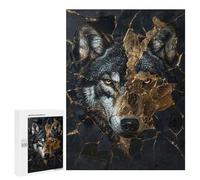500 PCS Jigsaw Puzzles Wolf Dripping Gold Jigsaw Puzzles for Teenagerss But Fun And Humorous Every Piece Is Unique - Learning Educational Toys 500 PCS