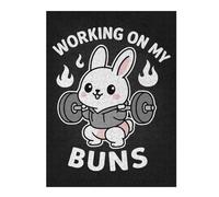 500 PCS Jigsaw Puzzles Working On My Buns - Funny Easter Gym Bunny Squat Pun Adult Jigsaw Puzzle Family Games Wall Decoration Unique Birthday And Xmas Gifts 500 PCS