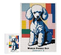 500 PCS Jigsaw Puzzles- World Poodle Day Art Print Jigsaw for Adults Relaxing Games Staycation Kill Time Deal As Gifts for The Whole Family 500 PCS