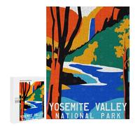 500 PCS Jigsaw Puzzles Yosemite Valley Poster Jigsaw for Teenagerss Precision Cutting Fun Activities at Home Challenging Game And Family Play 500 PCS