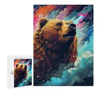 500 PCS Jigsaw Rainbow Bear Sky Art Print Jigsaw Puzzles for Adults Family Activities Help The Brain Exercise Deal As Gifts for The Whole Family 500 PCS