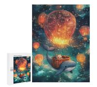 500 PCS Jigsaw Whale Hot Air Balloon Adventure Jigsaw Puzzles for Adults Family Activities Help The Brain Exercise Deal As Gifts for The Whole Family 500 PCS