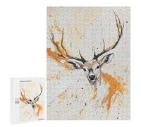 500 PCS Jigsaws Abstract Deer Painting Artwork-1 Jigsaws for Adults Puzzle Hand Speed Race Help The Brain Exercise Beautiful Design Game 500 PCS