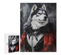 500 PCS Jigsaws Adults Puzzles Alaskan Malamute in Red Cloak Puzzles for Teenagers Family Activities Educational Challenge for Educational Game Challenge Toy 500 PCS