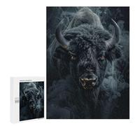 500 PCS Jigsaws Adults Puzzles Bison in Black Smoke Adult Puzzles Relaxing Games Precision Cutting Unique Gifts for Birthday And Christmas 500 PCS