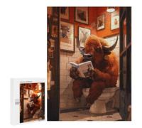 500 PCS Jigsaws Adults Puzzles Bison Sitting In Toilet Jigsaws for Adults Toy Wall Decor Home Decoration for Is Ideal As A Gift 500 PCS