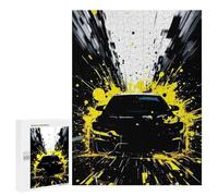 500 PCS Jigsaws Adults Puzzles Black Car with Yellow Splatter Effect Teenagers Puzzles Anti-Stress Toys Wall Decoration Unique Gifts for Birthday And Christmas 500 PCS