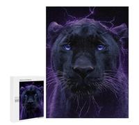 500 PCS Jigsaws Adults Puzzles Black Panther with Lightning Puzzles for Teenagers Family Activities Educational Challenge for Educational Game Challenge Toy 500 PCS