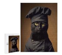 500 PCS Jigsaws Adults Puzzles Cat Chef in Uniform Jigsaw for Adults Hands-on Game Precision Cutting Parent-child Interaction 500 PCS