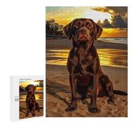 500 PCS Jigsaws Adults Puzzles Chocolate Labrador at Sunset Jigsaw for Adults Relax Games Birthday Present Birthday And Unique Gifts 500 PCS