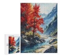 500 PCS Jigsaws Adults Puzzles Crimson River Harmony Jigsaws for Adults Hands-on Game Wall Decoration Birthday And Unique Gifts 500 PCS