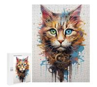 500 PCS Jigsaws Adults Puzzles Cyborg Machine Cat Adult Puzzles Relaxing Games Precision Cutting Unique Gifts for Birthday And Christmas 500 PCS