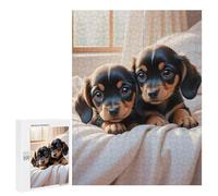 500 PCS Jigsaws Adults Puzzles Dachshund Puppies Jigsaw for Adults Hands-on Game Precision Cutting Parent-child Interaction 500 PCS