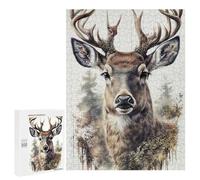 500 PCS Jigsaws Adults Puzzles Deer Face Nature Animal Jigsaw Puzzle Family Game Analysis And Logic Parent-child Interaction 500 PCS