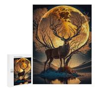 500 PCS Jigsaws Adults Puzzles Deer Moon Landscape Jigsaw for Adults Relax Games Birthday Present Birthday And Unique Gifts 500 PCS