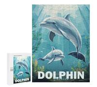 500 PCS Jigsaws Adults Puzzles Dolphin Family Underwater Jigsaw Puzzle Family Game Analysis And Logic Parent-child Interaction 500 PCS